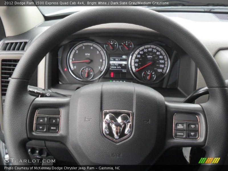 Bright White / Dark Slate Gray/Medium Graystone 2012 Dodge Ram 1500 Express Quad Cab 4x4