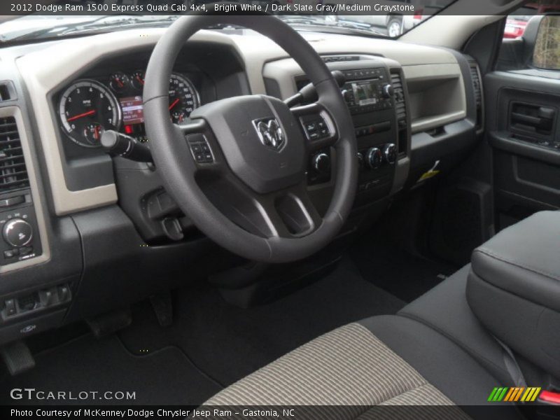 Bright White / Dark Slate Gray/Medium Graystone 2012 Dodge Ram 1500 Express Quad Cab 4x4