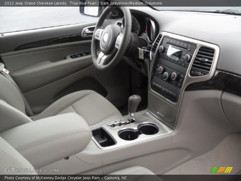 True Blue Pearl / Dark Graystone/Medium Graystone 2012 Jeep Grand Cherokee Laredo