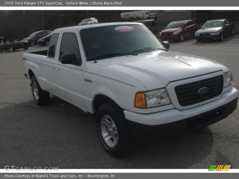 Oxford White / Ebony Black/Red 2005 Ford Ranger STX SuperCab