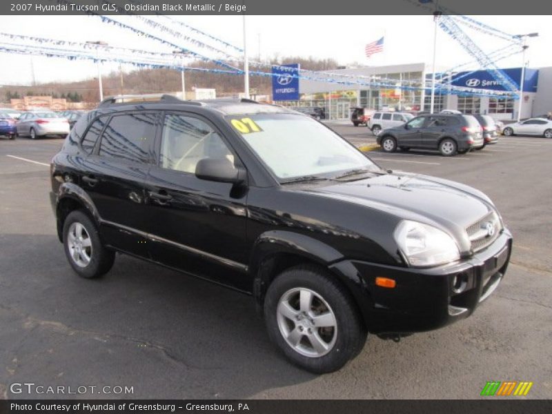 Obsidian Black Metallic / Beige 2007 Hyundai Tucson GLS