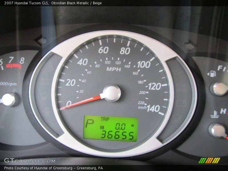 Obsidian Black Metallic / Beige 2007 Hyundai Tucson GLS