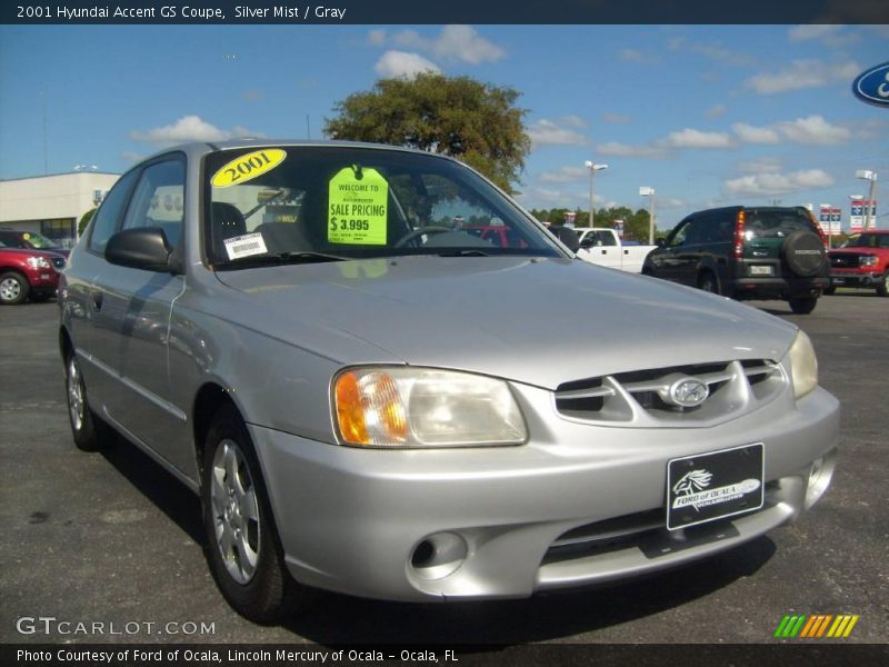Silver Mist / Gray 2001 Hyundai Accent GS Coupe