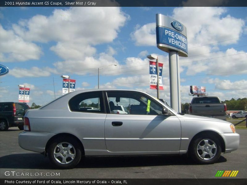 Silver Mist / Gray 2001 Hyundai Accent GS Coupe