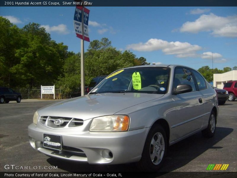 Silver Mist / Gray 2001 Hyundai Accent GS Coupe