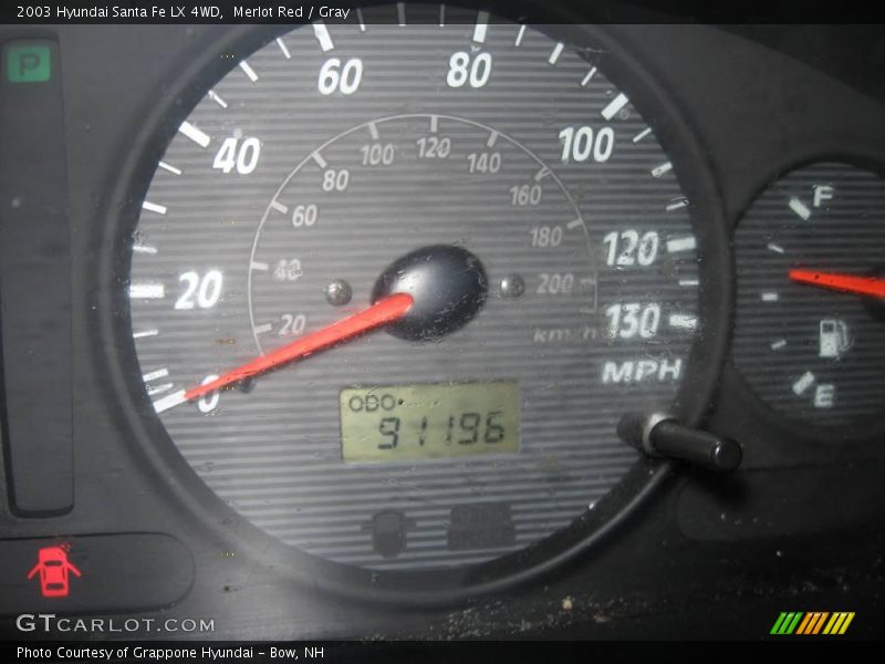 Merlot Red / Gray 2003 Hyundai Santa Fe LX 4WD