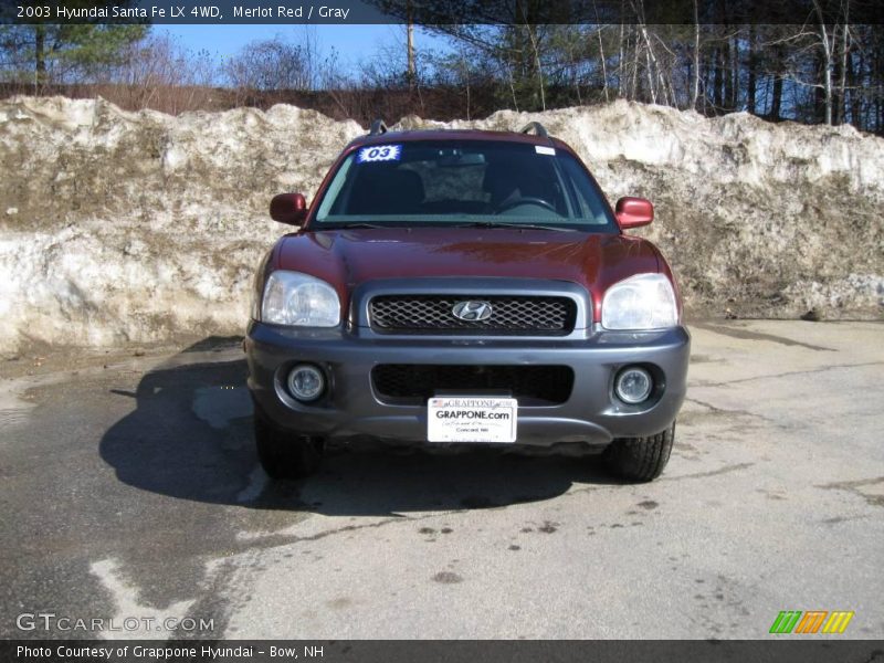 Merlot Red / Gray 2003 Hyundai Santa Fe LX 4WD