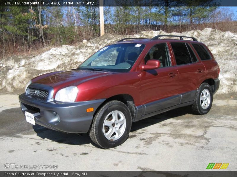 Merlot Red / Gray 2003 Hyundai Santa Fe LX 4WD