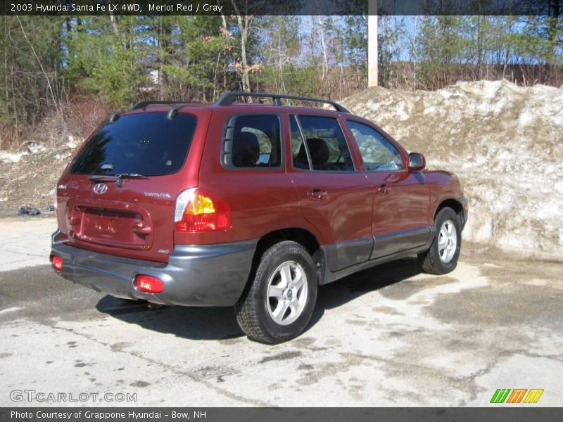 Merlot Red / Gray 2003 Hyundai Santa Fe LX 4WD