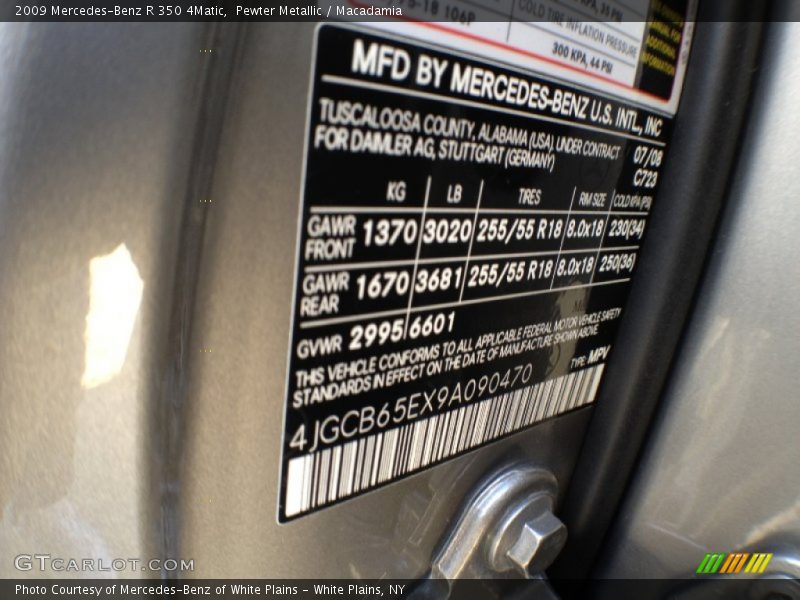 Pewter Metallic / Macadamia 2009 Mercedes-Benz R 350 4Matic
