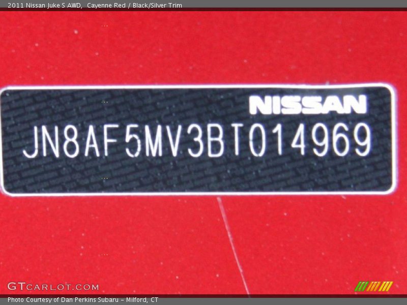 Cayenne Red / Black/Silver Trim 2011 Nissan Juke S AWD