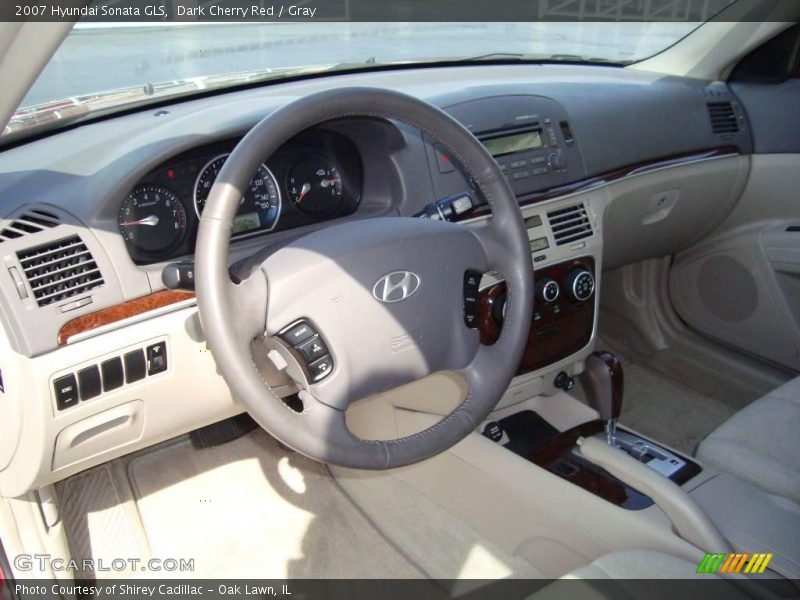 Dark Cherry Red / Gray 2007 Hyundai Sonata GLS
