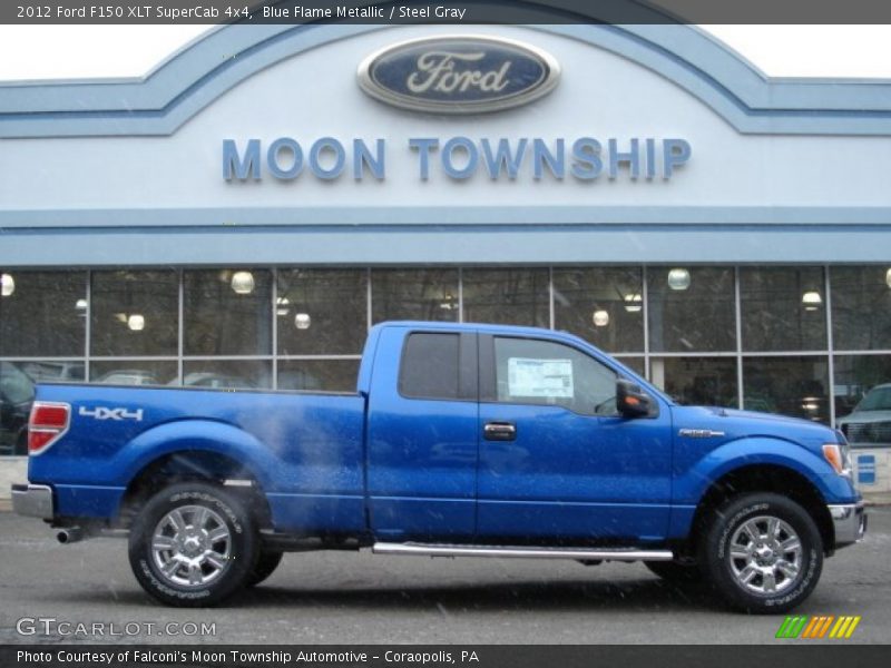 Blue Flame Metallic / Steel Gray 2012 Ford F150 XLT SuperCab 4x4