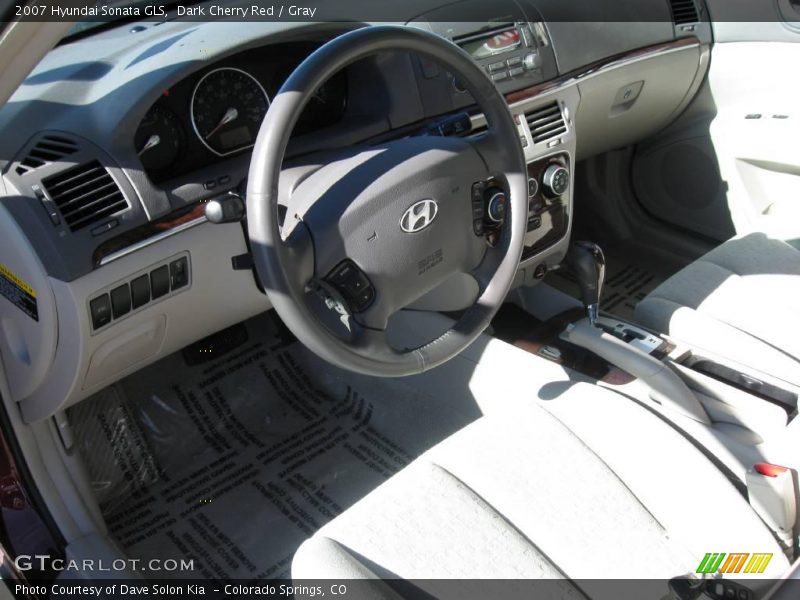 Dark Cherry Red / Gray 2007 Hyundai Sonata GLS