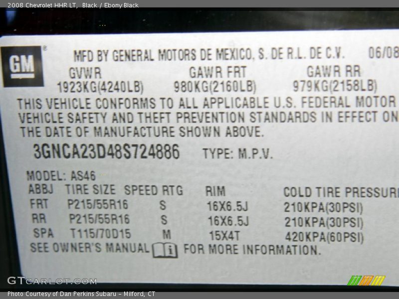 Black / Ebony Black 2008 Chevrolet HHR LT