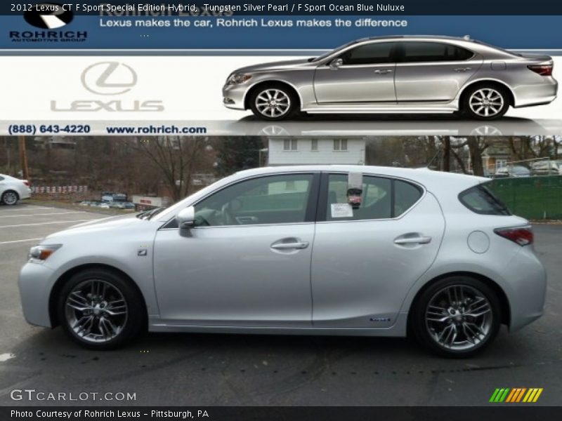 Tungsten Silver Pearl / F Sport Ocean Blue Nuluxe 2012 Lexus CT F Sport Special Edition Hybrid