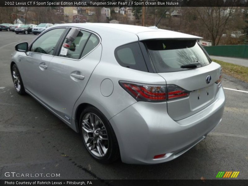 Tungsten Silver Pearl / F Sport Ocean Blue Nuluxe 2012 Lexus CT F Sport Special Edition Hybrid