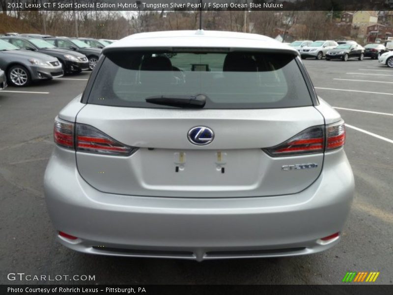 Tungsten Silver Pearl / F Sport Ocean Blue Nuluxe 2012 Lexus CT F Sport Special Edition Hybrid