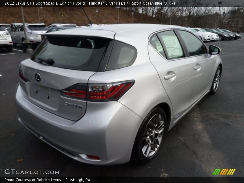 Tungsten Silver Pearl / F Sport Ocean Blue Nuluxe 2012 Lexus CT F Sport Special Edition Hybrid