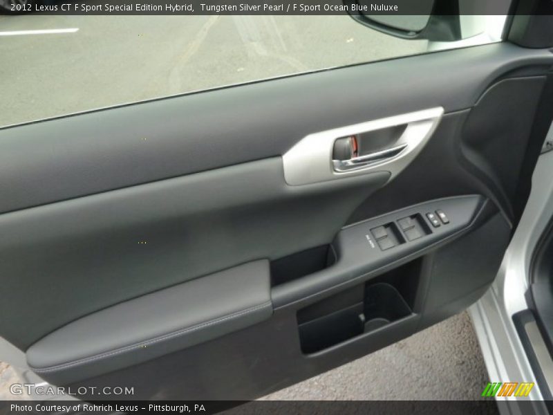Tungsten Silver Pearl / F Sport Ocean Blue Nuluxe 2012 Lexus CT F Sport Special Edition Hybrid