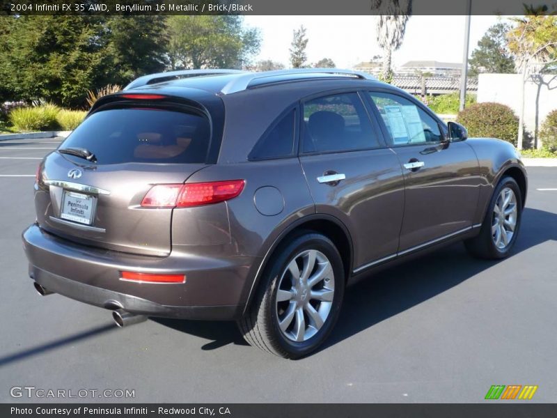 Beryllium 16 Metallic / Brick/Black 2004 Infiniti FX 35 AWD