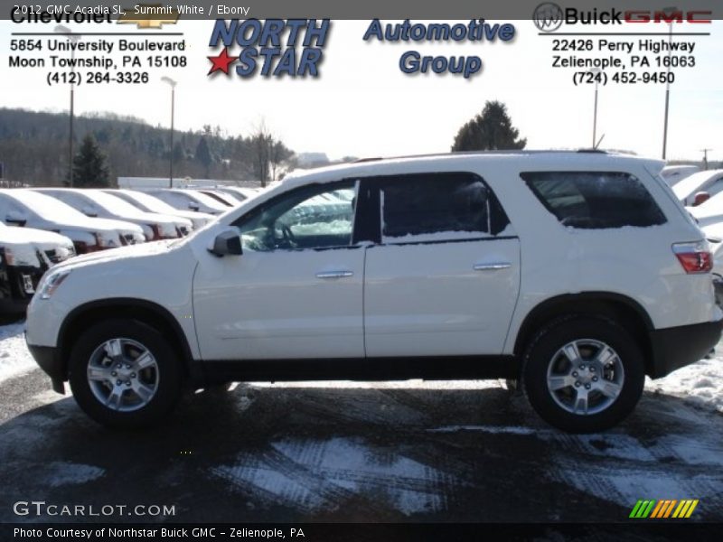 Summit White / Ebony 2012 GMC Acadia SL