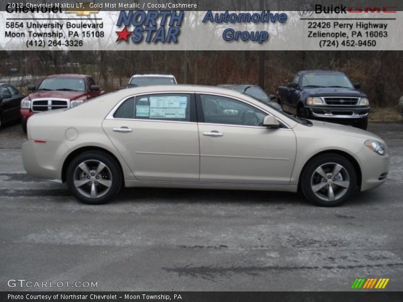 Gold Mist Metallic / Cocoa/Cashmere 2012 Chevrolet Malibu LT