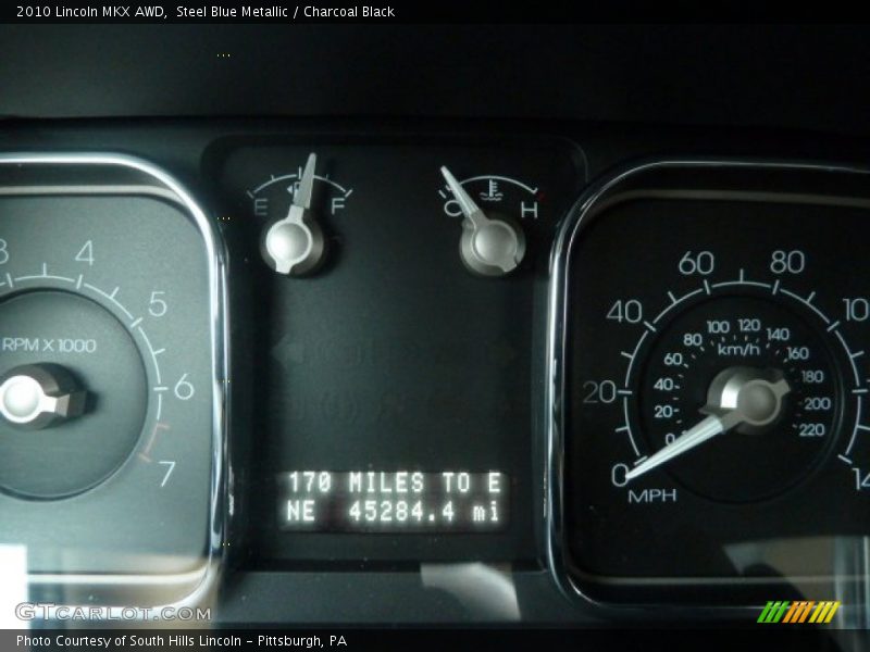 Steel Blue Metallic / Charcoal Black 2010 Lincoln MKX AWD