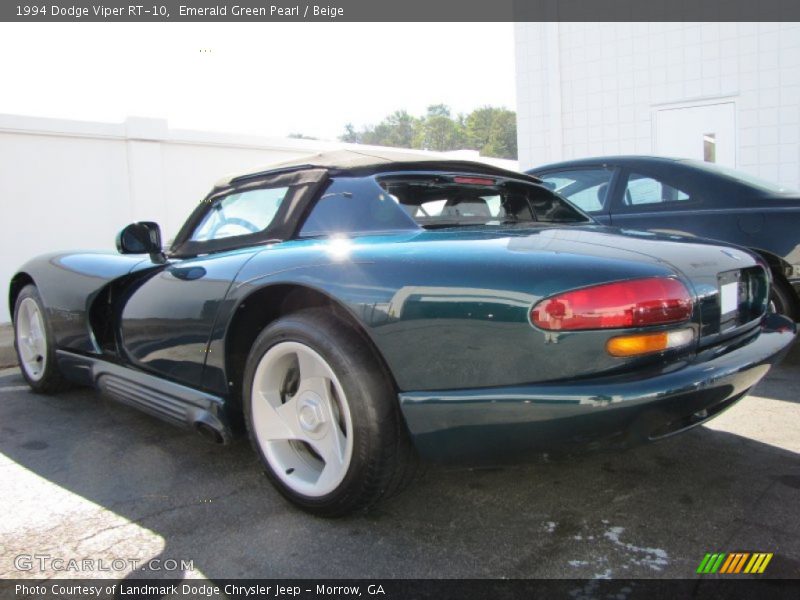Emerald Green Pearl / Beige 1994 Dodge Viper RT-10