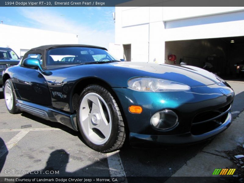 Emerald Green Pearl / Beige 1994 Dodge Viper RT-10