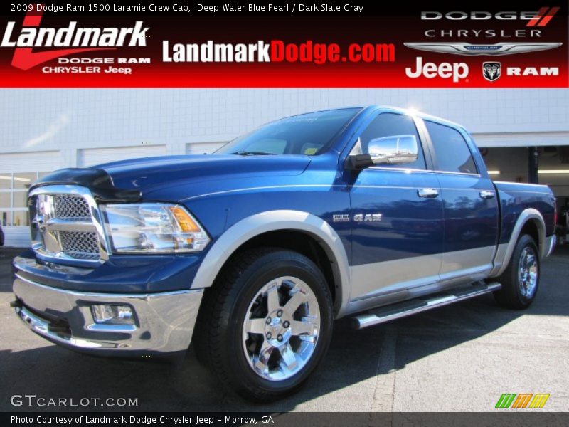 Deep Water Blue Pearl / Dark Slate Gray 2009 Dodge Ram 1500 Laramie Crew Cab