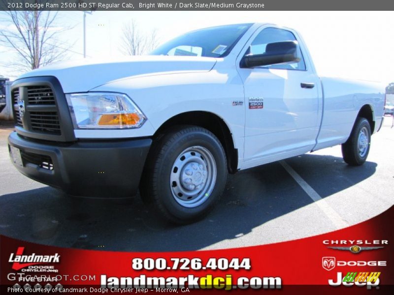 Bright White / Dark Slate/Medium Graystone 2012 Dodge Ram 2500 HD ST Regular Cab