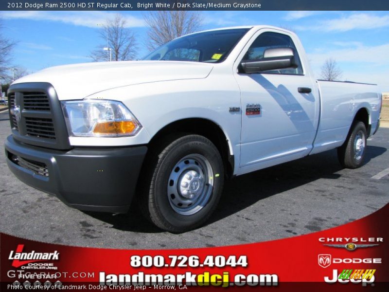 Bright White / Dark Slate/Medium Graystone 2012 Dodge Ram 2500 HD ST Regular Cab
