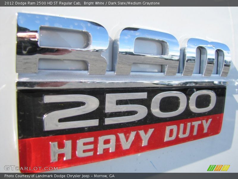 Bright White / Dark Slate/Medium Graystone 2012 Dodge Ram 2500 HD ST Regular Cab