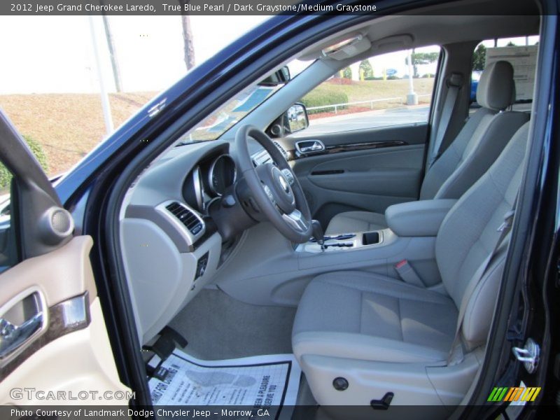 True Blue Pearl / Dark Graystone/Medium Graystone 2012 Jeep Grand Cherokee Laredo