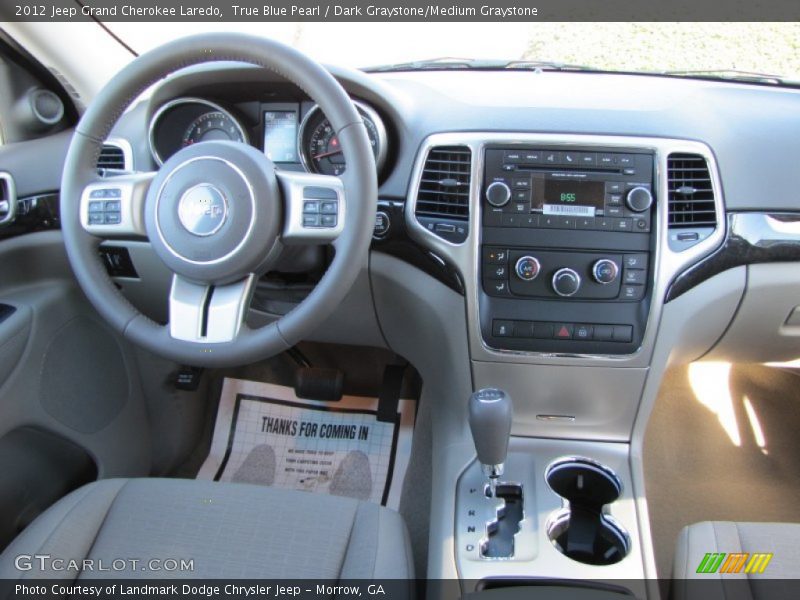 True Blue Pearl / Dark Graystone/Medium Graystone 2012 Jeep Grand Cherokee Laredo