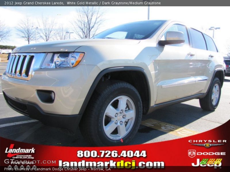 White Gold Metallic / Dark Graystone/Medium Graystone 2012 Jeep Grand Cherokee Laredo