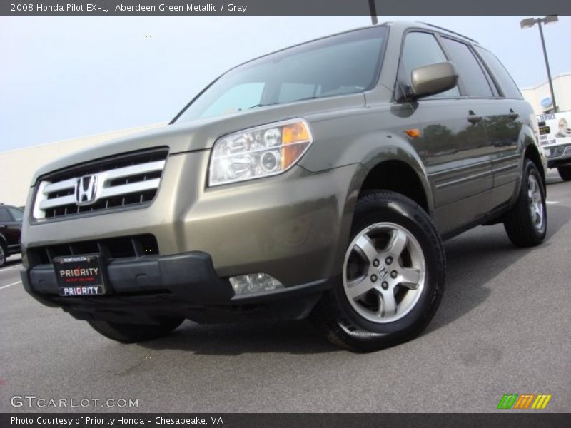 Aberdeen Green Metallic / Gray 2008 Honda Pilot EX-L