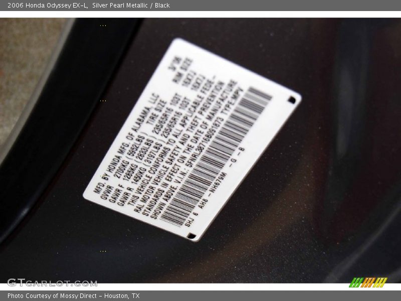 Silver Pearl Metallic / Black 2006 Honda Odyssey EX-L