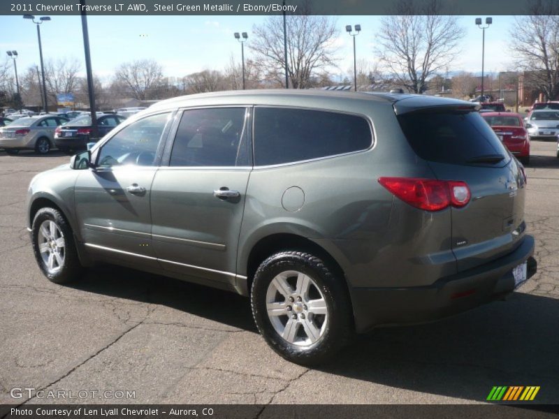 Steel Green Metallic / Ebony/Ebony 2011 Chevrolet Traverse LT AWD