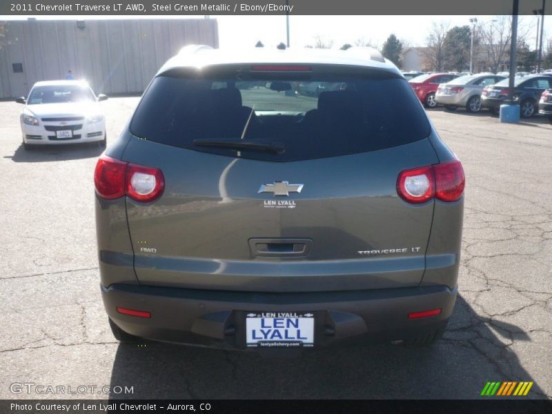 Steel Green Metallic / Ebony/Ebony 2011 Chevrolet Traverse LT AWD