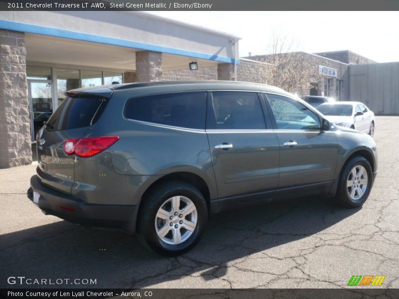 Steel Green Metallic / Ebony/Ebony 2011 Chevrolet Traverse LT AWD
