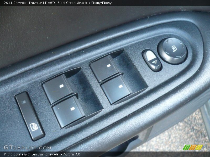 Steel Green Metallic / Ebony/Ebony 2011 Chevrolet Traverse LT AWD