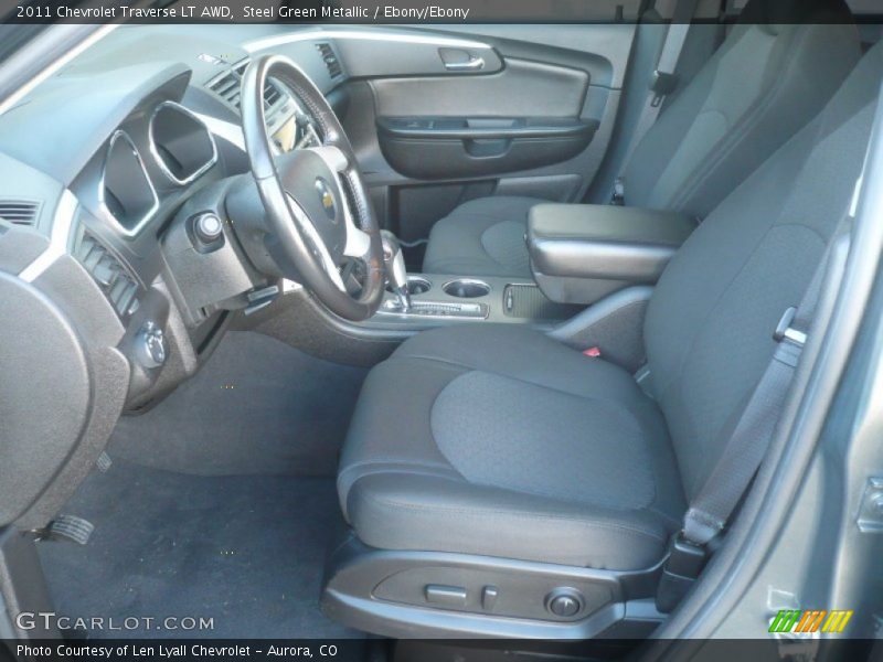 Steel Green Metallic / Ebony/Ebony 2011 Chevrolet Traverse LT AWD
