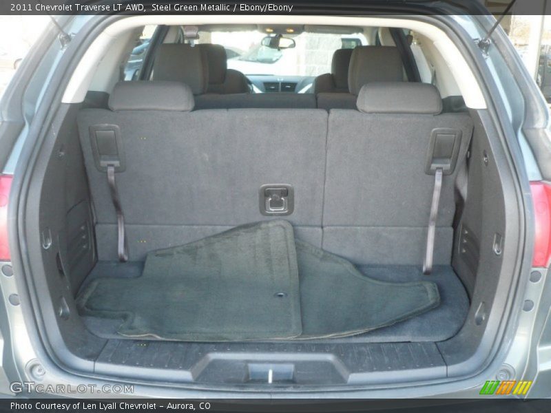 Steel Green Metallic / Ebony/Ebony 2011 Chevrolet Traverse LT AWD