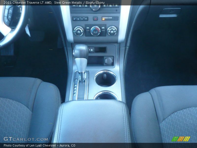 Steel Green Metallic / Ebony/Ebony 2011 Chevrolet Traverse LT AWD