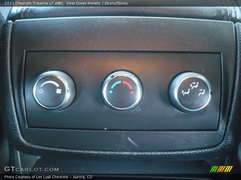 Steel Green Metallic / Ebony/Ebony 2011 Chevrolet Traverse LT AWD