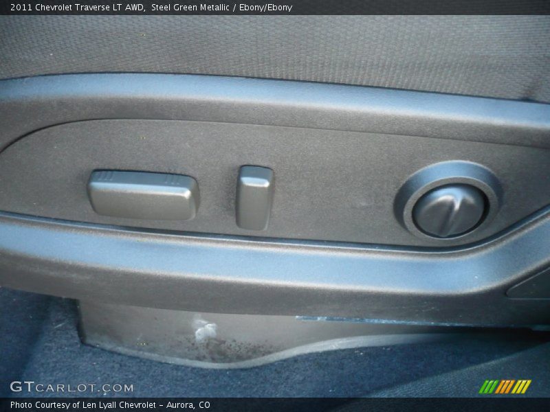 Steel Green Metallic / Ebony/Ebony 2011 Chevrolet Traverse LT AWD