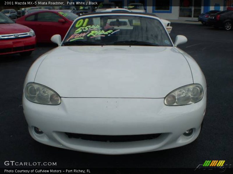 Pure White / Black 2001 Mazda MX-5 Miata Roadster