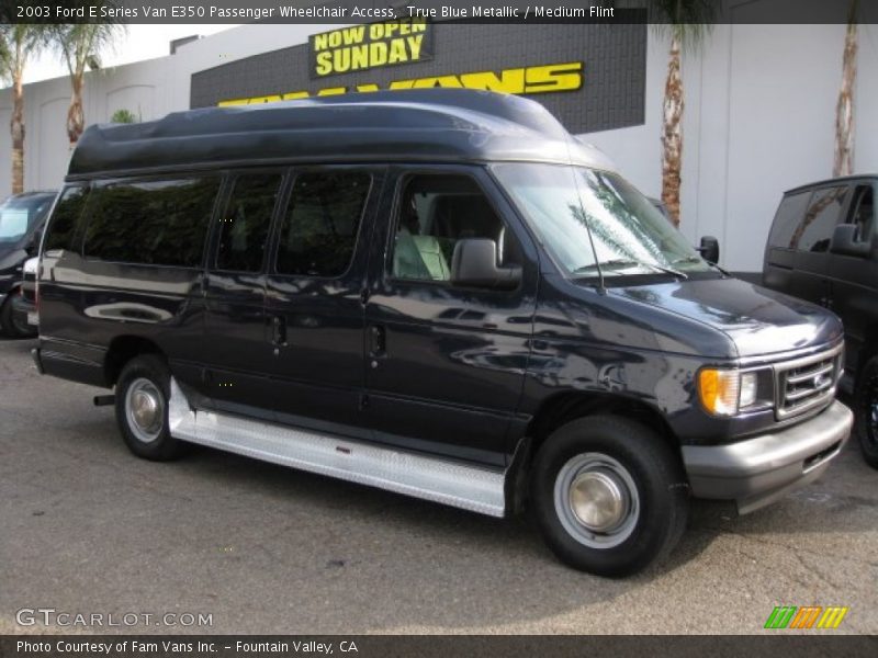 True Blue Metallic / Medium Flint 2003 Ford E Series Van E350 Passenger Wheelchair Access